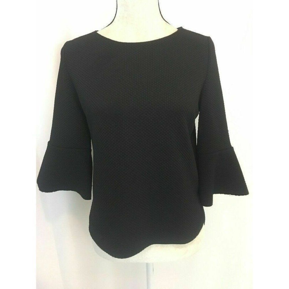 Zara Black Textured Blouse